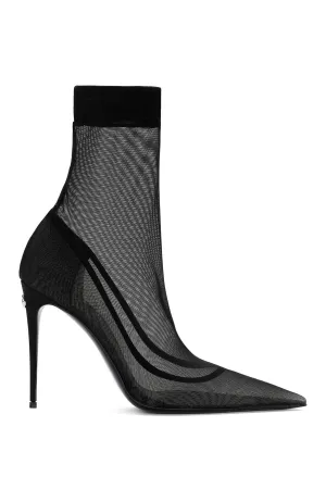 Dolce & gabbana stretch tulle ankle boots