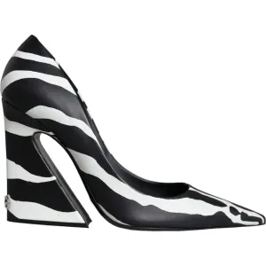 Dolce & Gabbana White Black Zebra Leather Heels Pumps Shoes