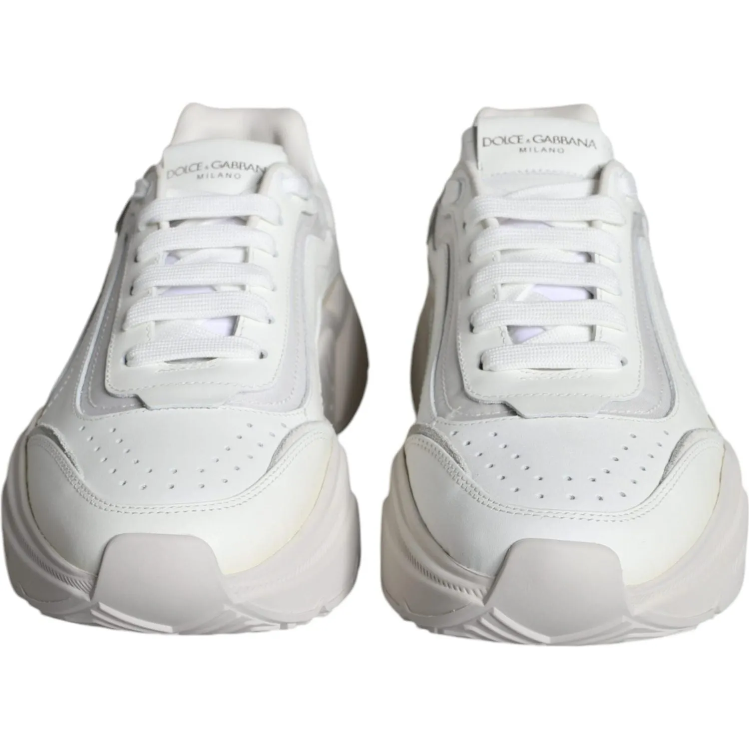 Dolce & Gabbana White DAYMASTER Calf Leather Sneakers Shoes