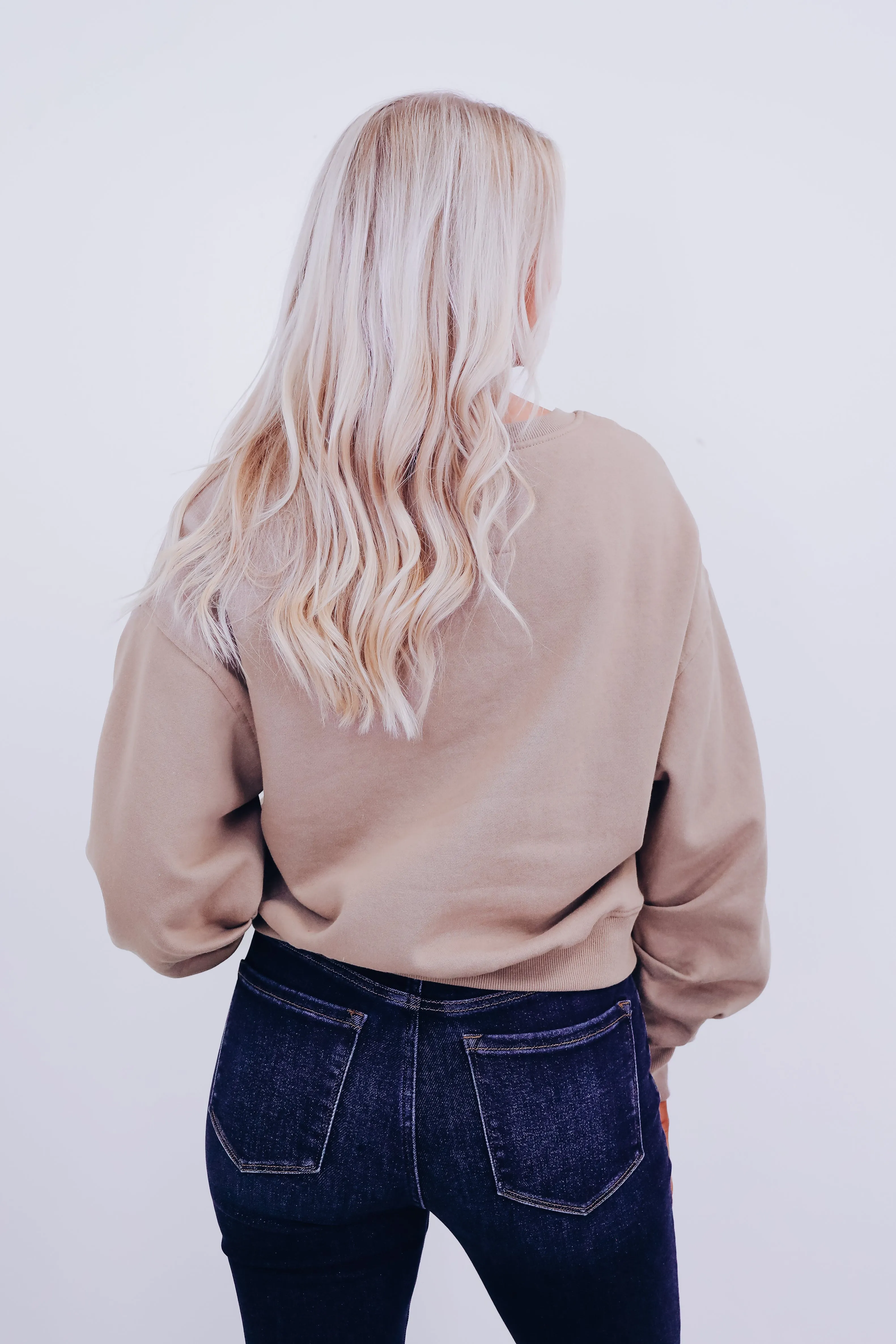 Dreamy Cropped Sweatshirt - Sand