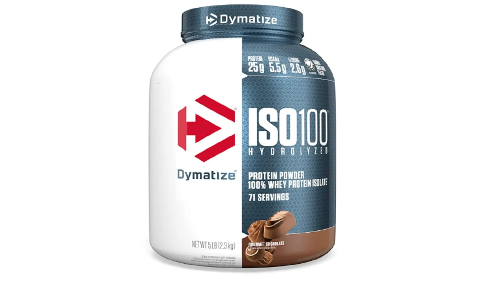 Dymatize Nutrition ISO 100 Whey Protein Isolate Powder - 2.26 kg (Gourmet Chocolate)