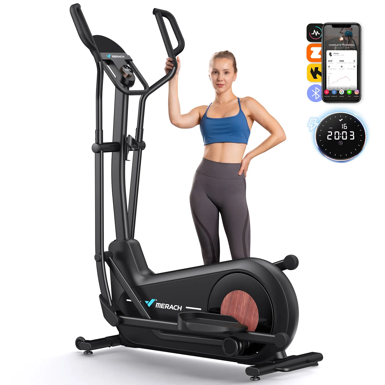 E27 Self-Powered Elliptical Machine with 470mm Stride