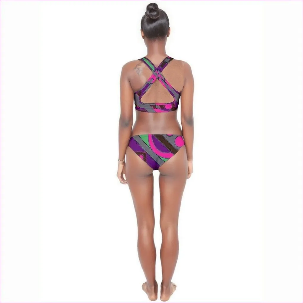 Eccentric Wear Cross Back Hipster Bikini Set