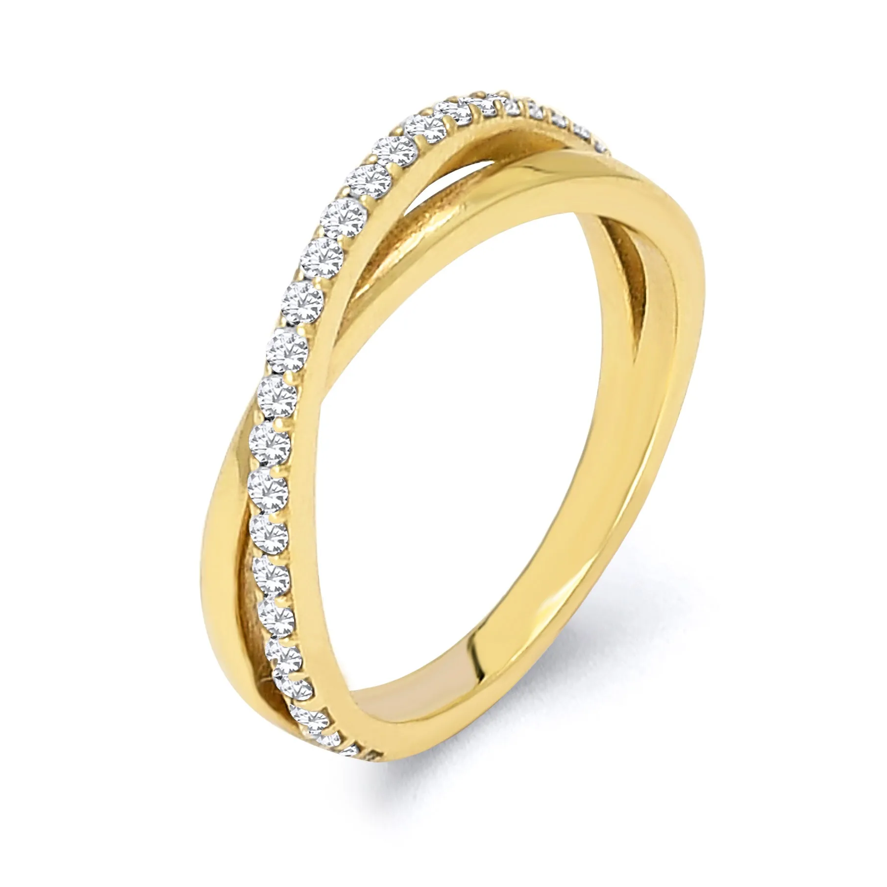 Elegant Criss Cross Diamond Band