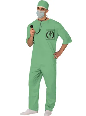 E.R. Doctor Scrubs Plus Size Mens Occupation Costume