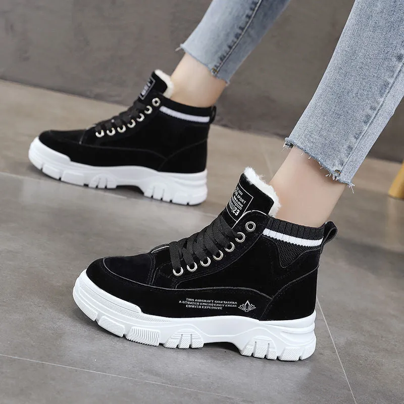 Fashionkova  Ladies Casual Shoes Lace-Up Fashion Sneakers Platform Snow Boots Winter Women Boots Warm Plush Women's Shoes  Zapatos De Mujer