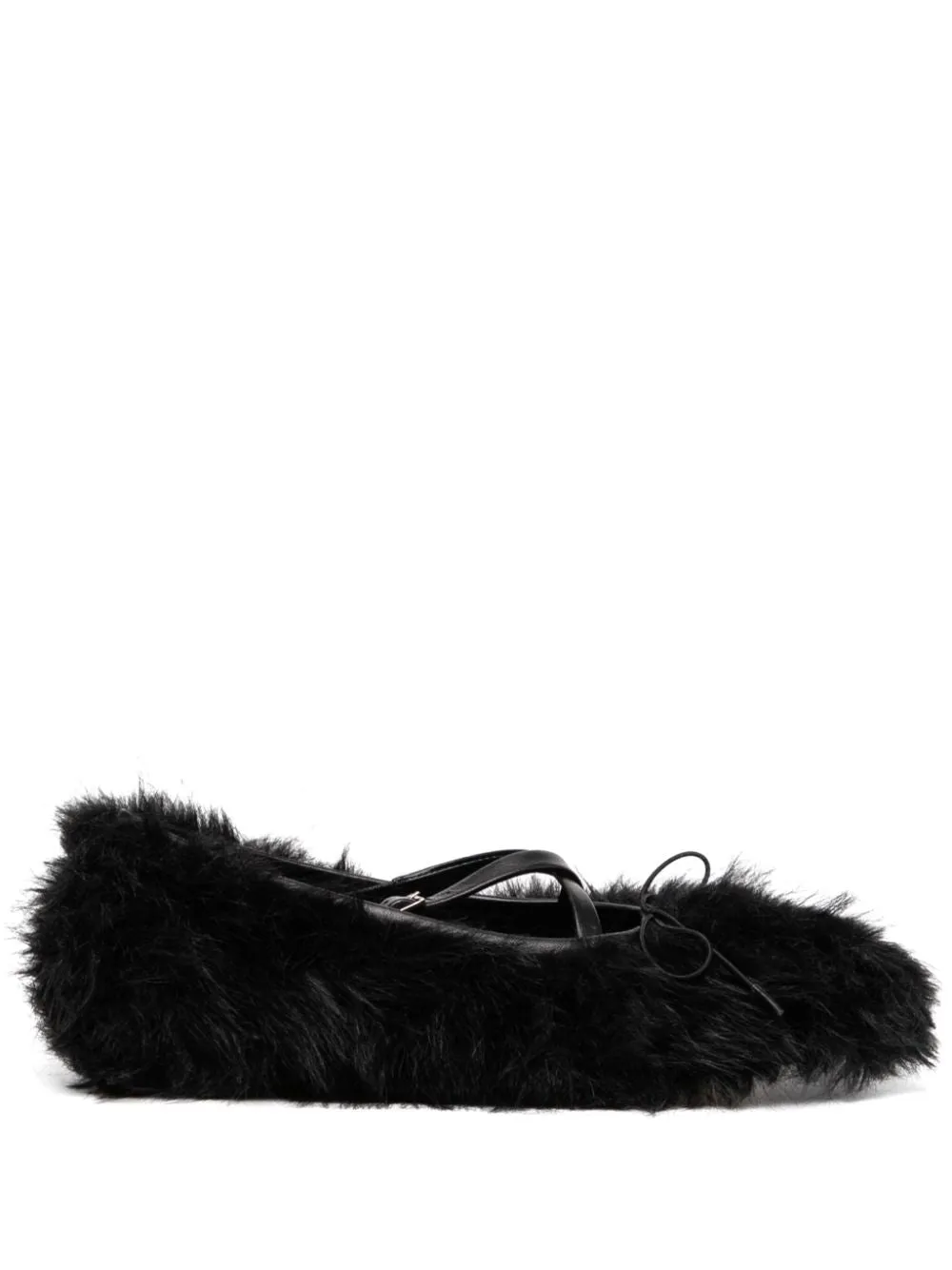 Faux Fur Criss Cross Ballerina