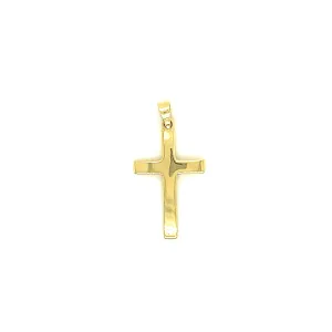 Flat Cross Pendant in 14K Yellow Gold