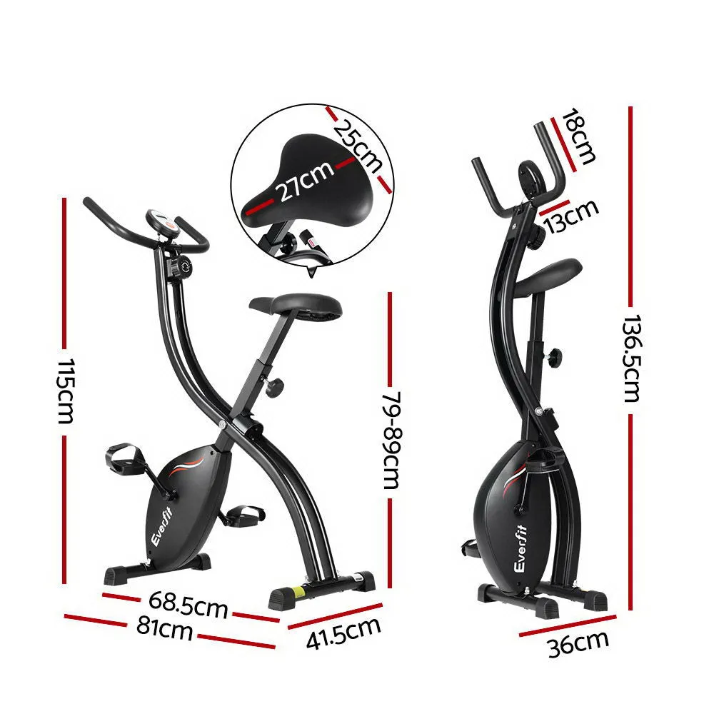 Folding Magnetic X-Bike with LCD, 8 Resistance Levels Everfit