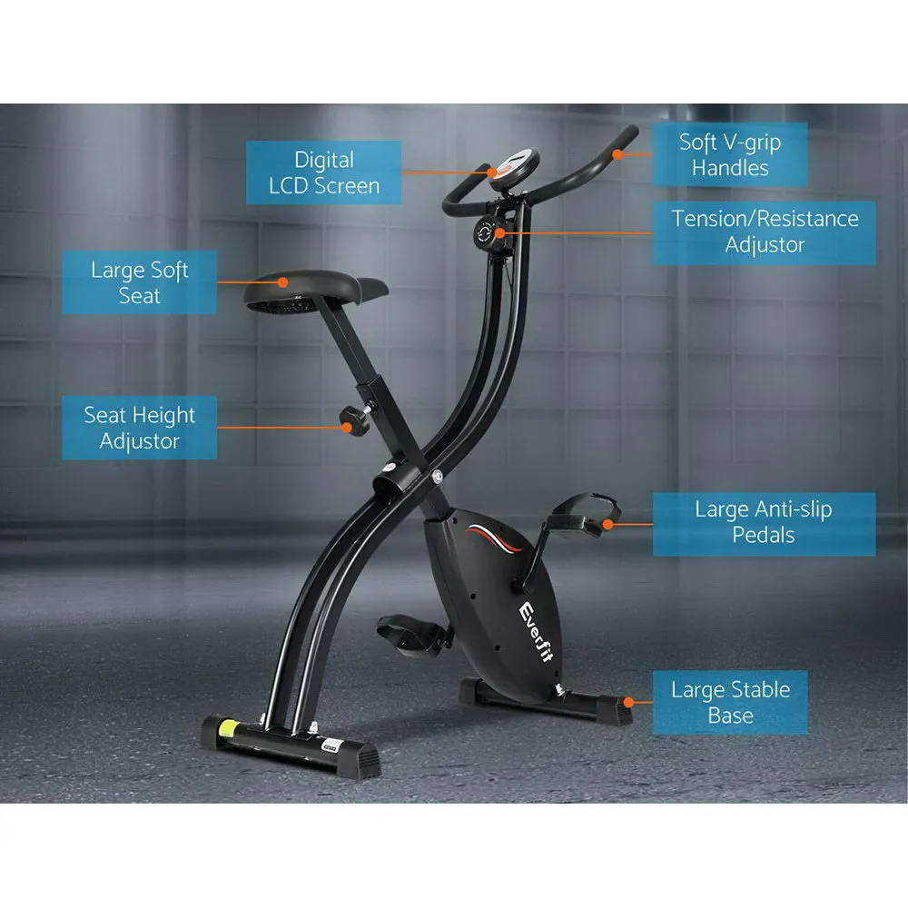 Folding Magnetic X-Bike with LCD, 8 Resistance Levels Everfit