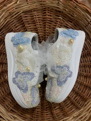 FUNKY N TRENDY butterfly sneakers/ hand work sneakers for brides / bridesmaids