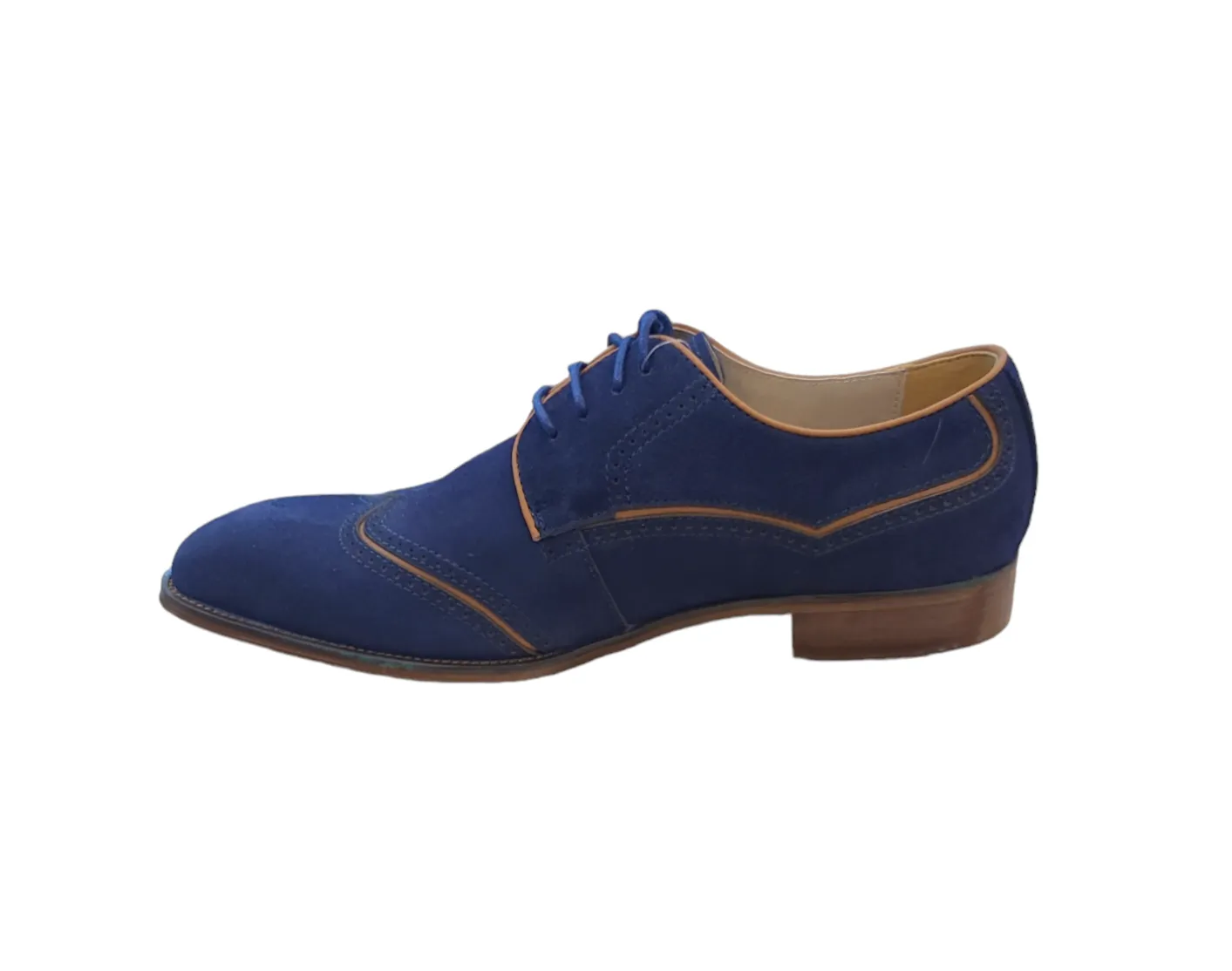 Giovani Wing Tip Suede shoes with contrast Trim