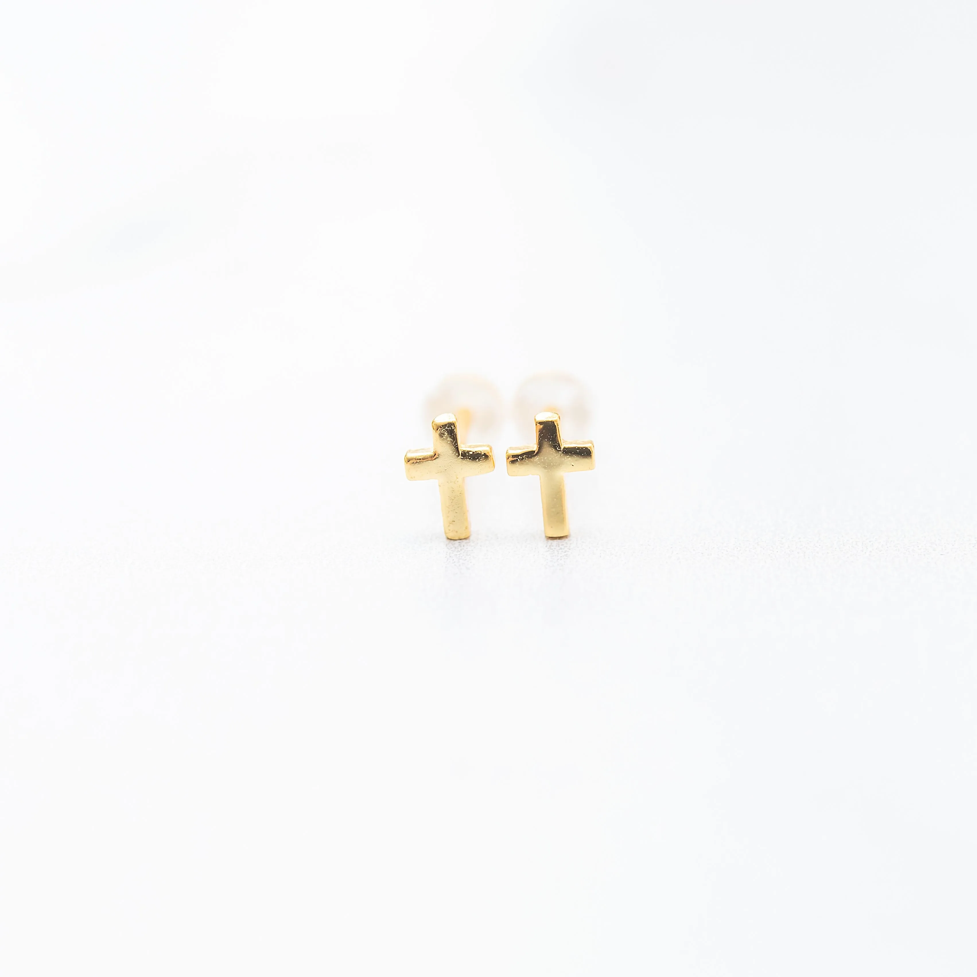 Gold Cross Studs