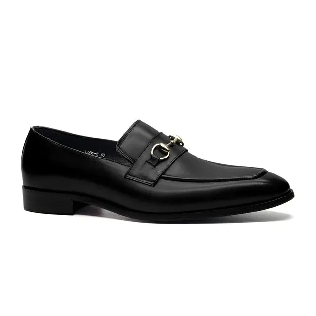 Greenish Black Genuine Leather Loafers