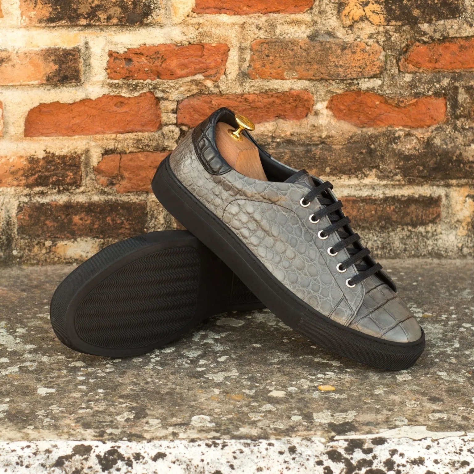 Grey Alligator Classic Trainers