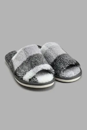 Grey Checkered Slipper