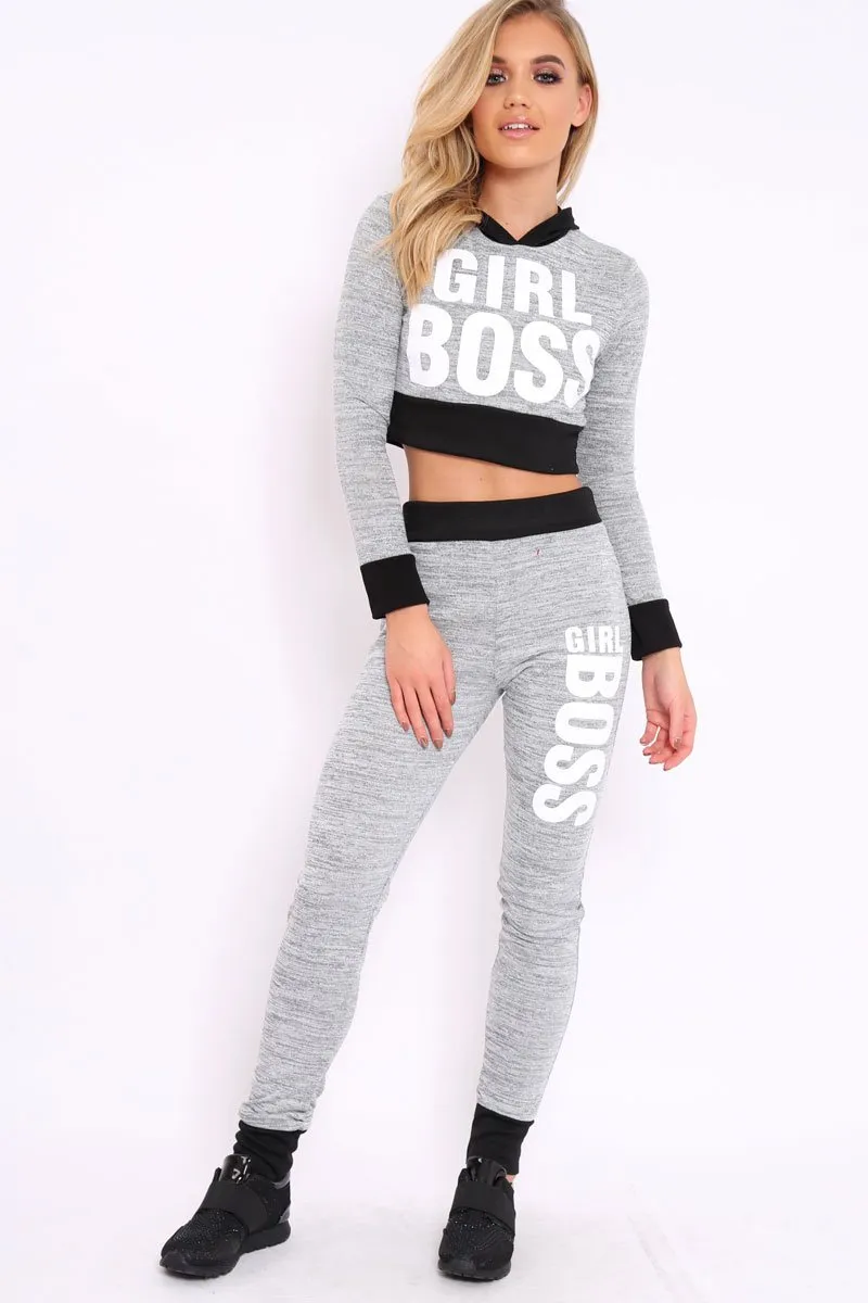 Grey Girl Boss Loungewear Set - Evie