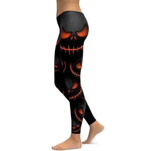 Halloween Evil Pumpkin Grin Leggings