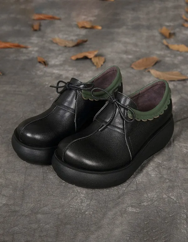 Handmade Leather Round Head Retro Shoes