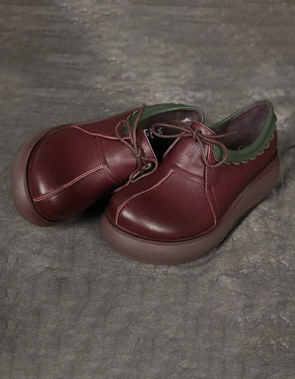 Handmade Leather Round Head Retro Shoes