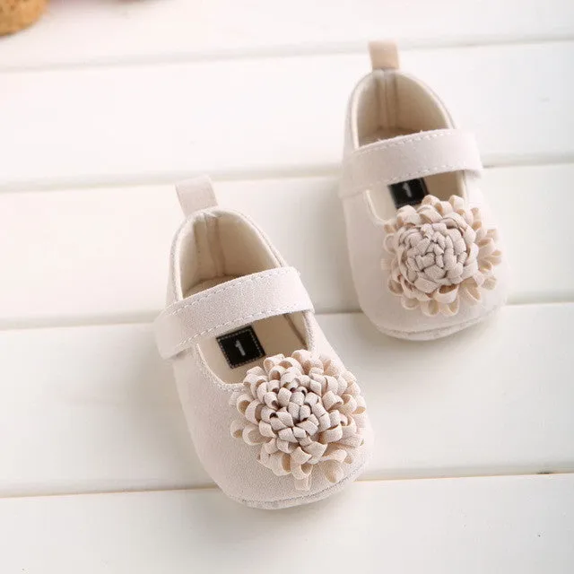 Hongteya 4colors Flower Cotton Baby Shoes Moccasin Girls Newborn Dress Shoes Soft Bottom Infants Crib Sneakers Cute First Walker