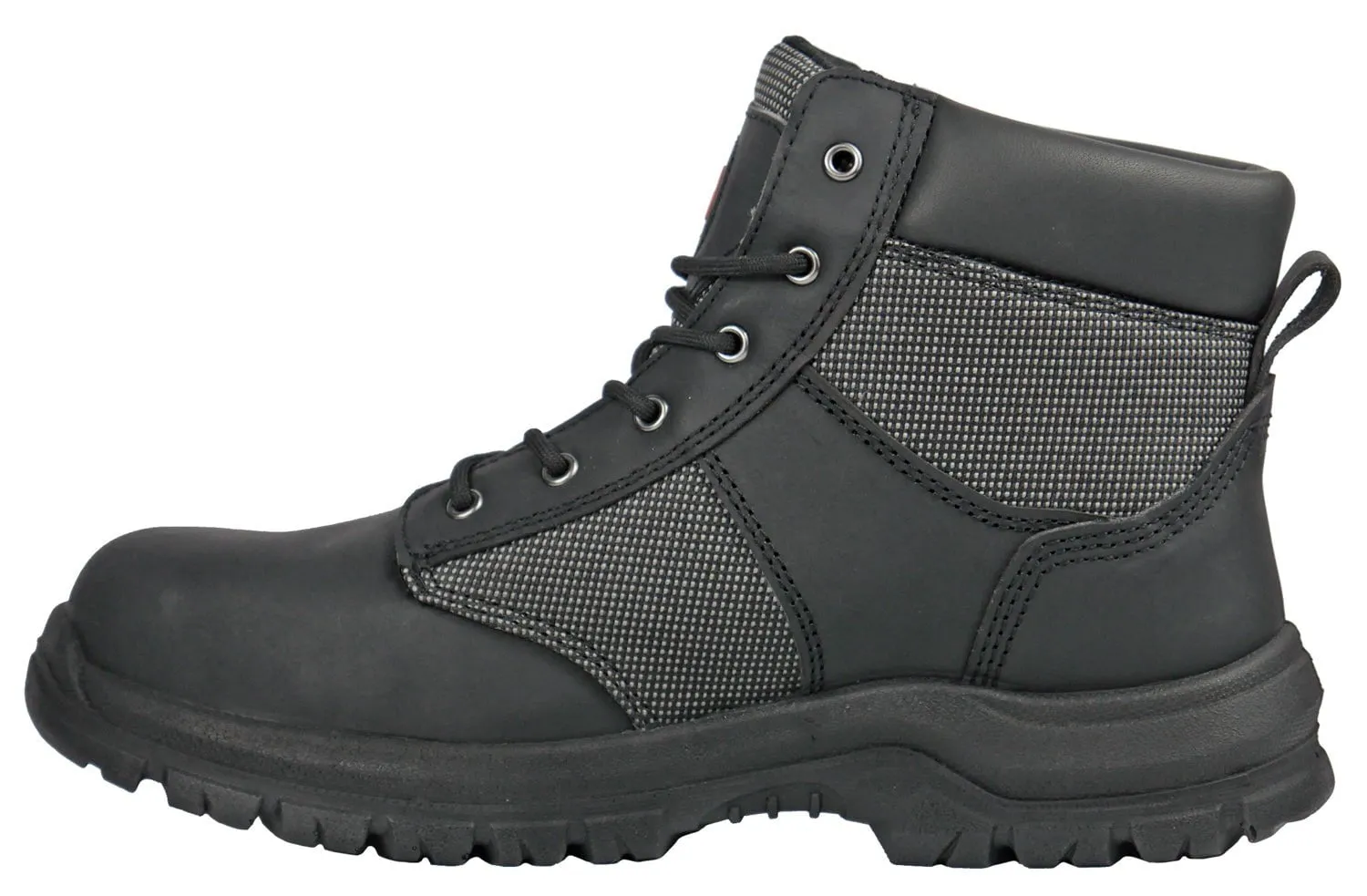 Hoss Boots Mens Black Leather Carter ST Work Boots