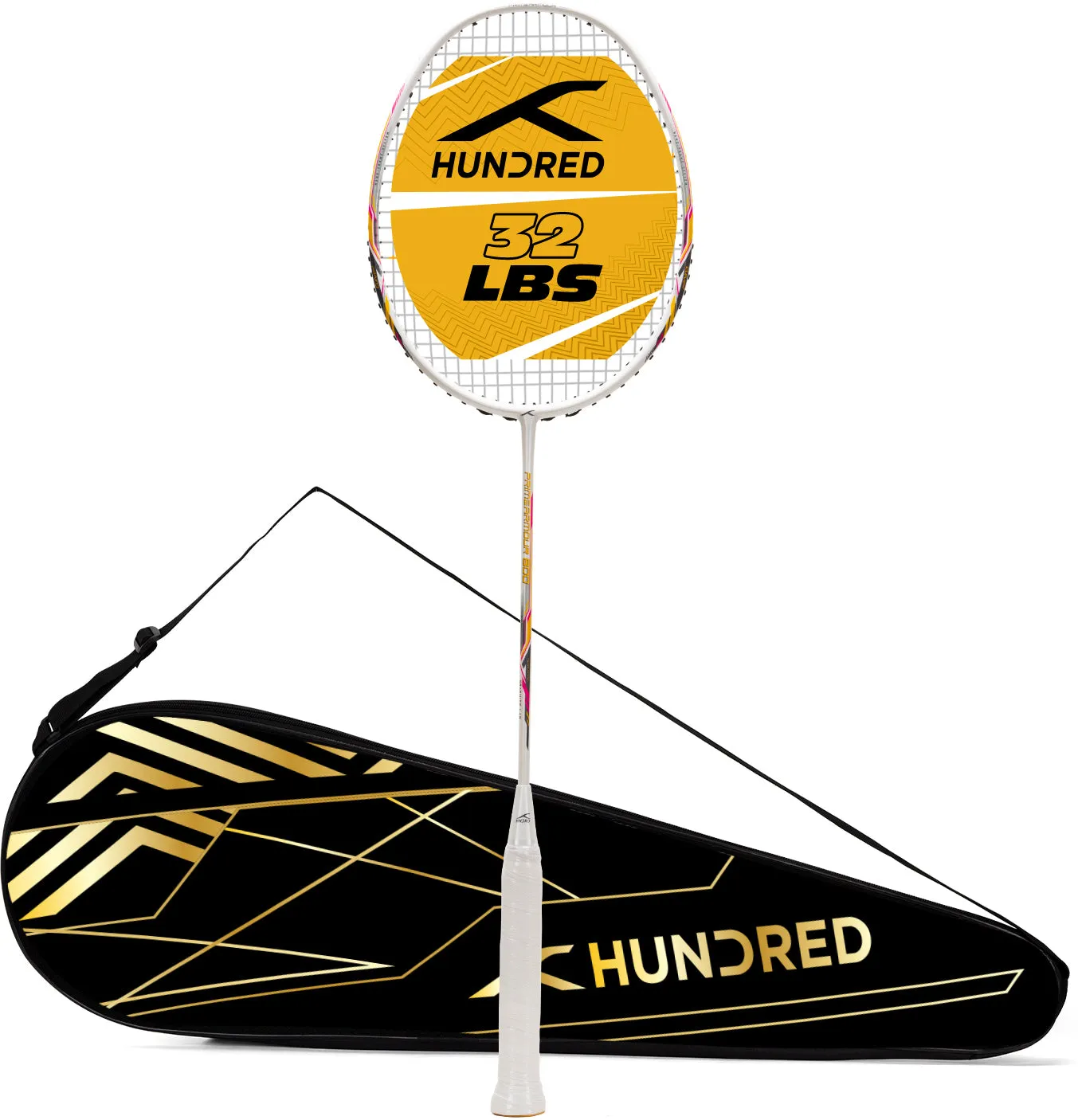 Hundred Primearmour 800 Nano Frame System Strung Badminton Racquet (White)