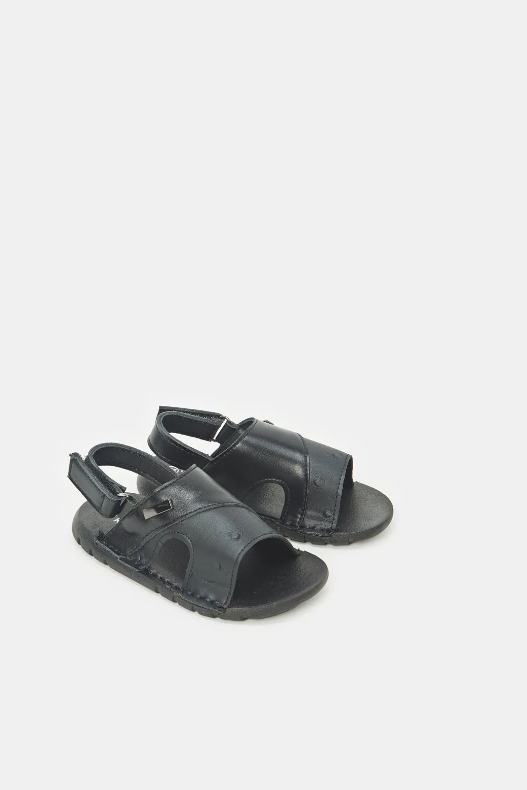 Infant Boys Black Strap Sandal