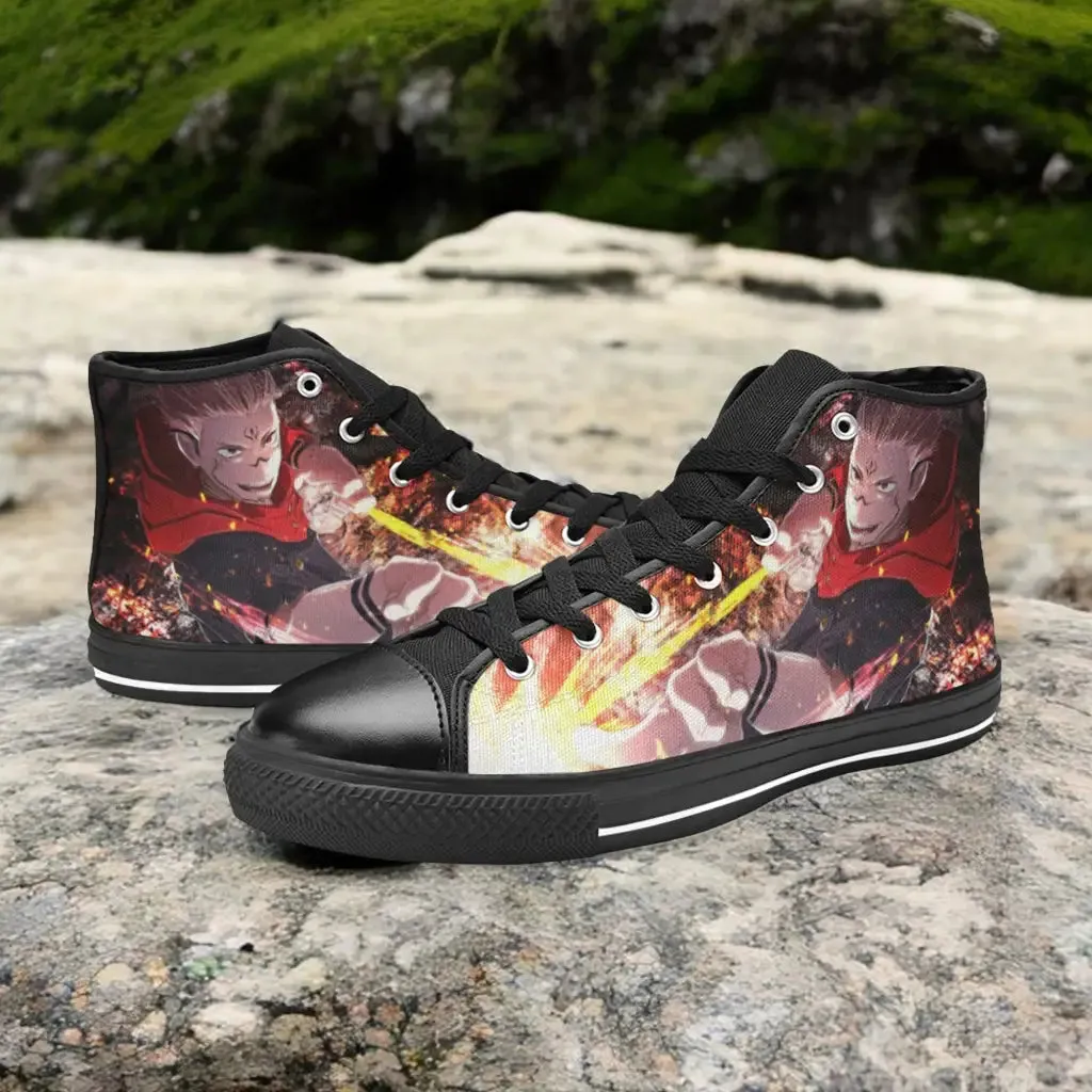 Jujutsu Kaisen Yuji Itadori Sukuna Shoes High Top Sneakers for Kids and Adults