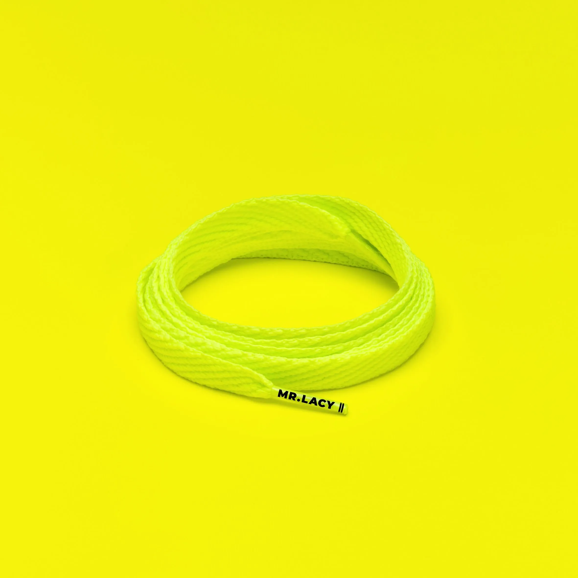 Junior Flatties Shoelaces · Neon Lime Yellow