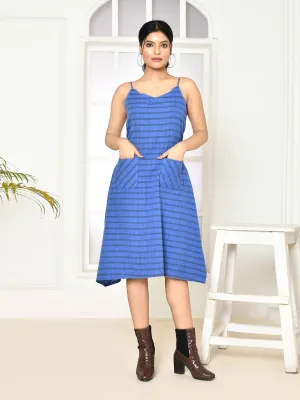 Kiki Blue Handloom Cotton Dress