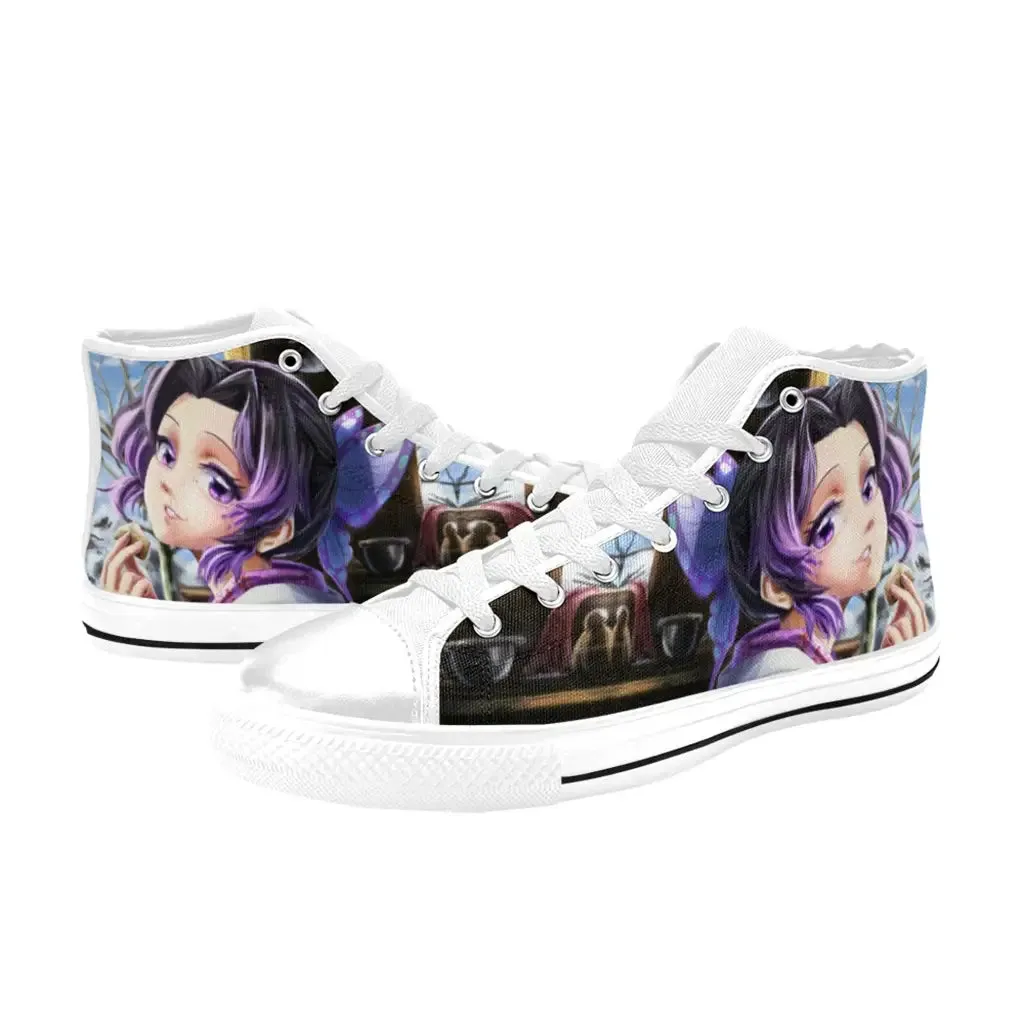 Kimetsu no yaiba Demon Slayer Shinobu Kochou Shoes High Top Sneakers for Kids and Adults