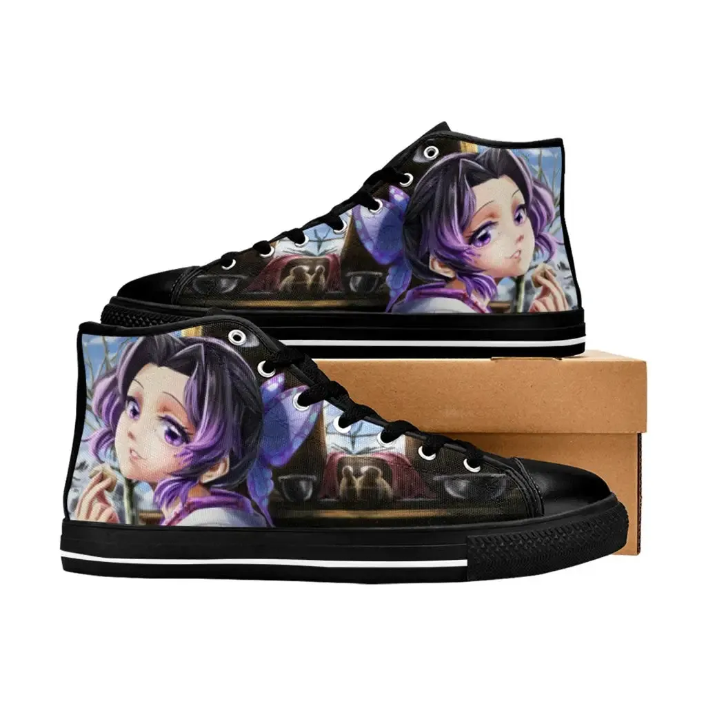 Kimetsu no yaiba Demon Slayer Shinobu Kochou Shoes High Top Sneakers for Kids and Adults