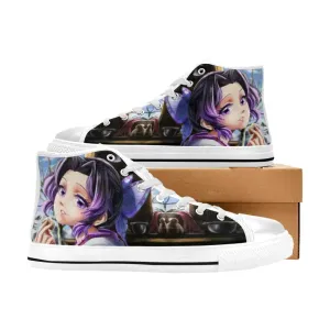 Kimetsu no yaiba Demon Slayer Shinobu Kochou Shoes High Top Sneakers for Kids and Adults