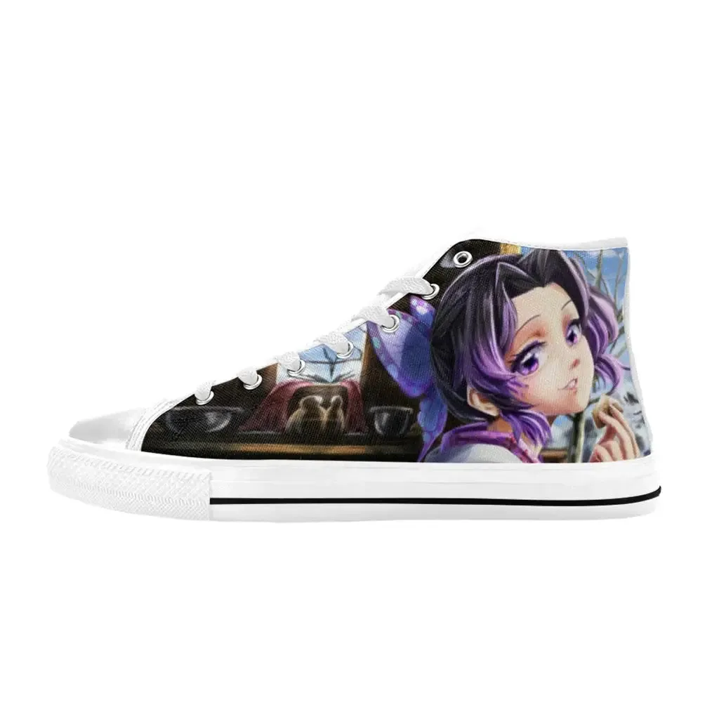 Kimetsu no yaiba Demon Slayer Shinobu Kochou Shoes High Top Sneakers for Kids and Adults