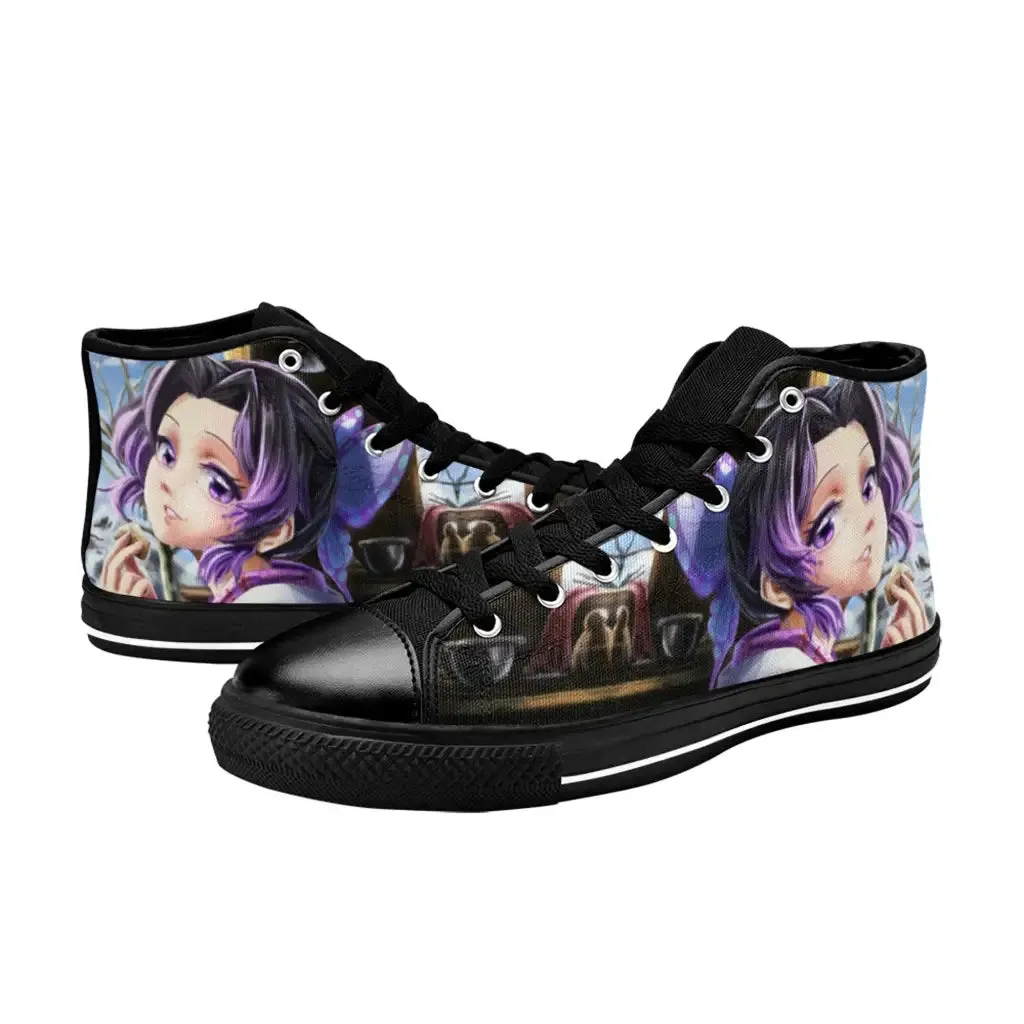 Kimetsu no yaiba Demon Slayer Shinobu Kochou Shoes High Top Sneakers for Kids and Adults