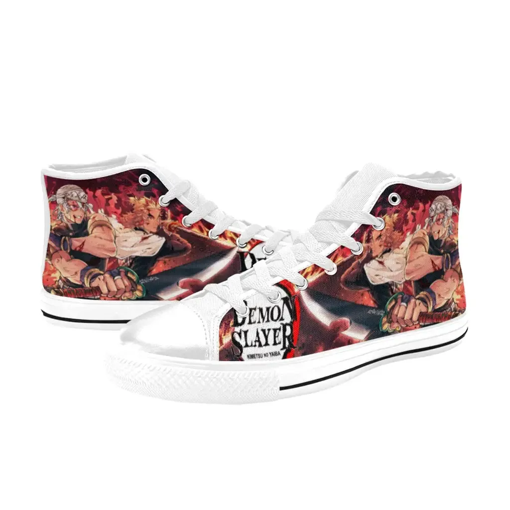 Kimetsu no yaiba Demon Slayer Tengen Uzui Rengoku Shoes High Top Sneakers for Kids and Adults