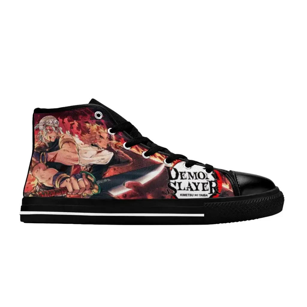 Kimetsu no yaiba Demon Slayer Tengen Uzui Rengoku Shoes High Top Sneakers for Kids and Adults