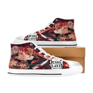 Kimetsu no yaiba Demon Slayer Tengen Uzui Rengoku Shoes High Top Sneakers for Kids and Adults