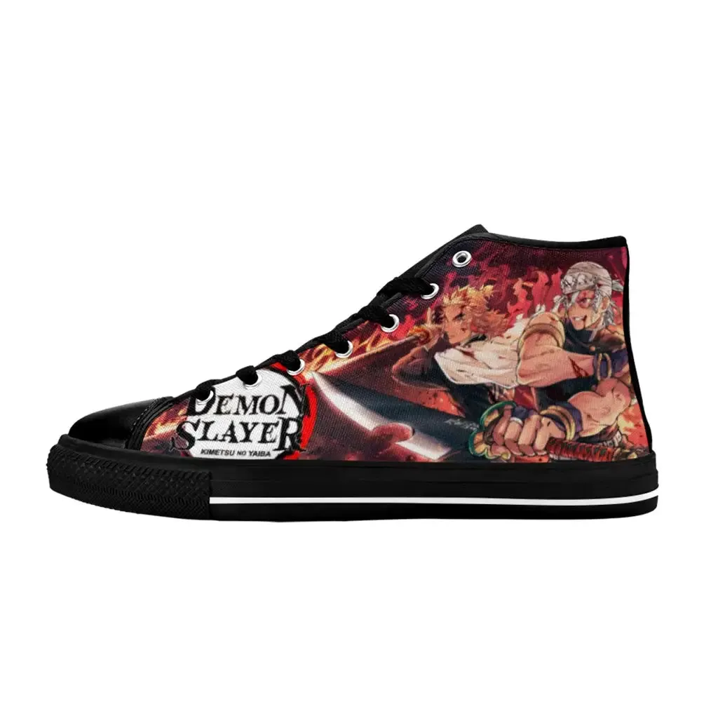 Kimetsu no yaiba Demon Slayer Tengen Uzui Rengoku Shoes High Top Sneakers for Kids and Adults