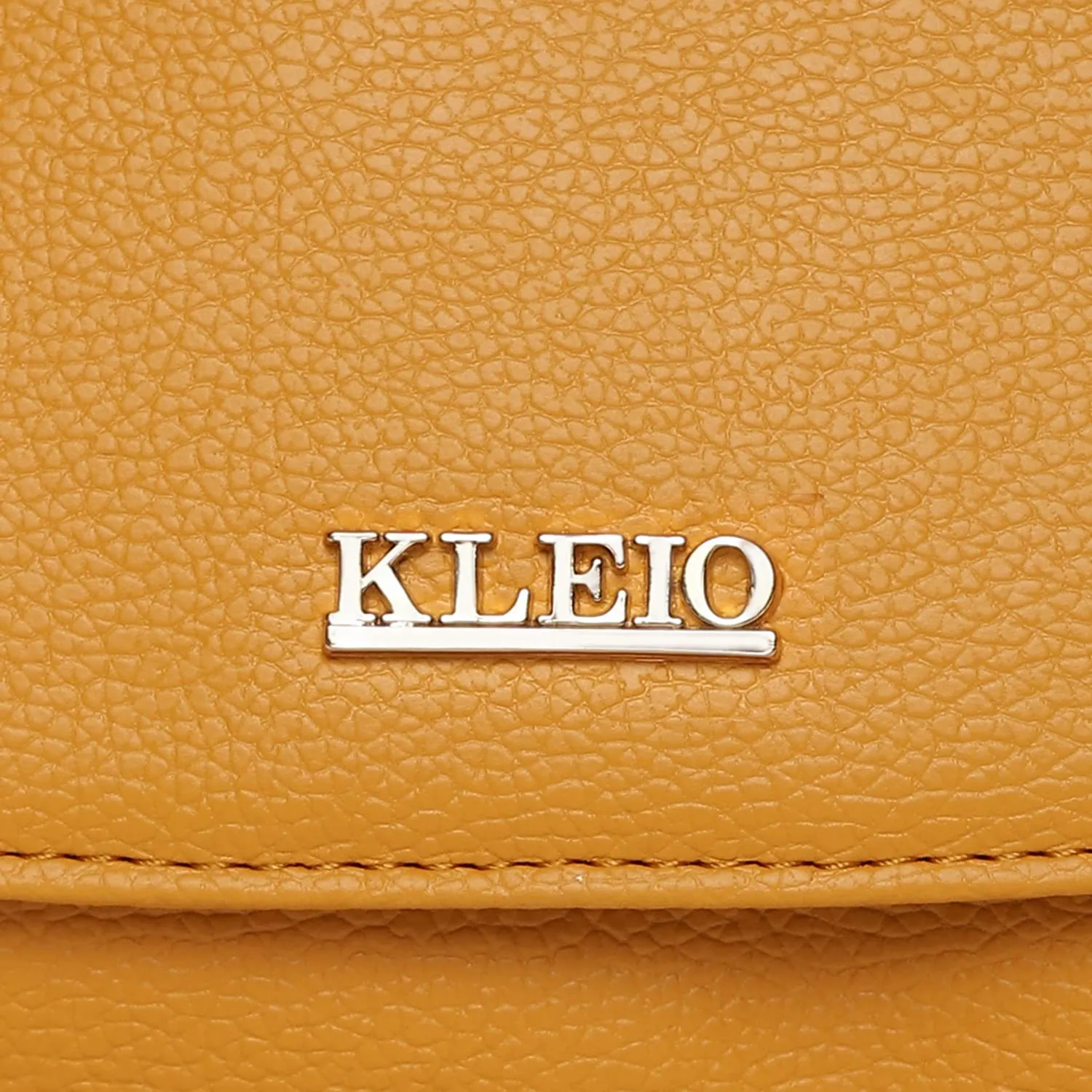 KLEIO Leather Side Sling Bag (Mustard) for Women with Adjustable Shoulder Strap & Magnetic Flap Closure | Short Strap Crossbody Bag for Girls to use Everyday in Formal and Casual Setting