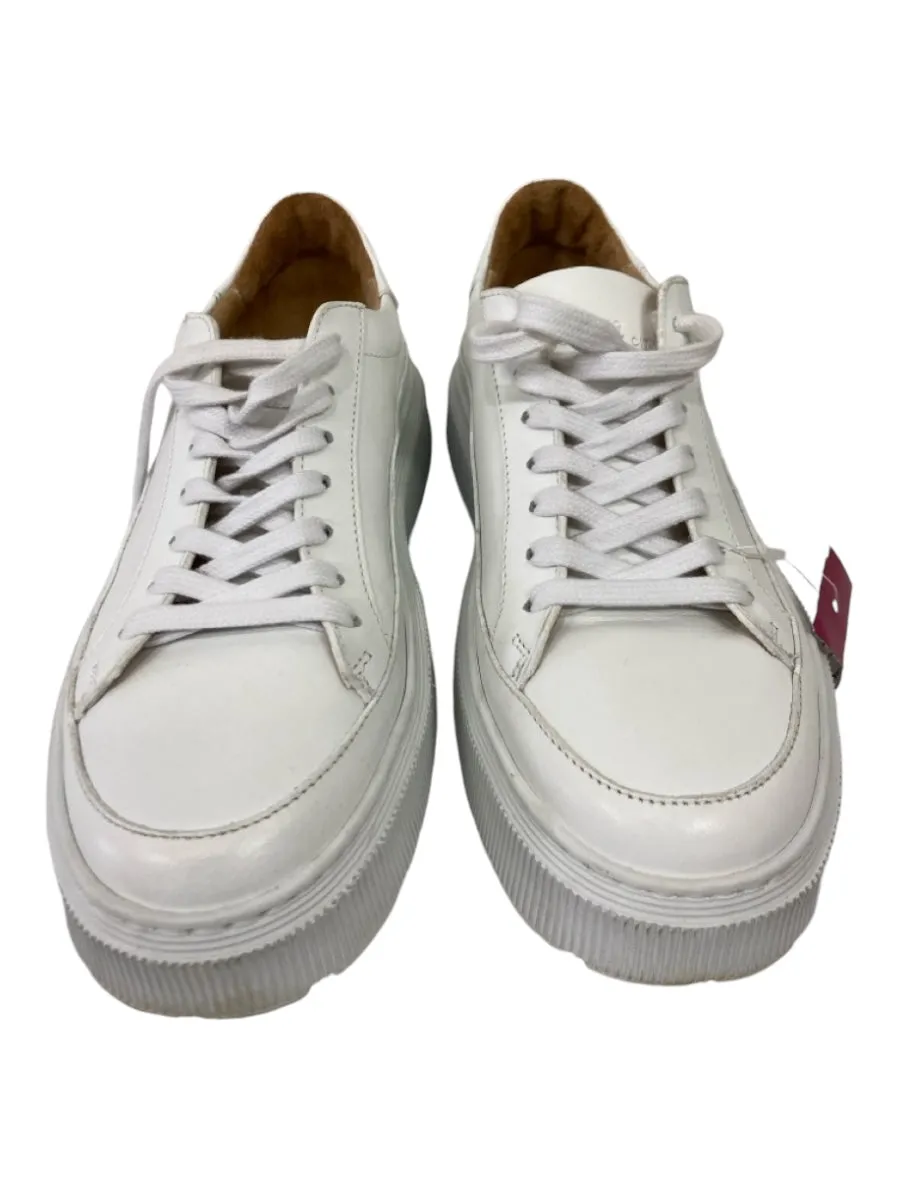 Koio Shoe Size 9 White Leather Platform Low Top Sneakers