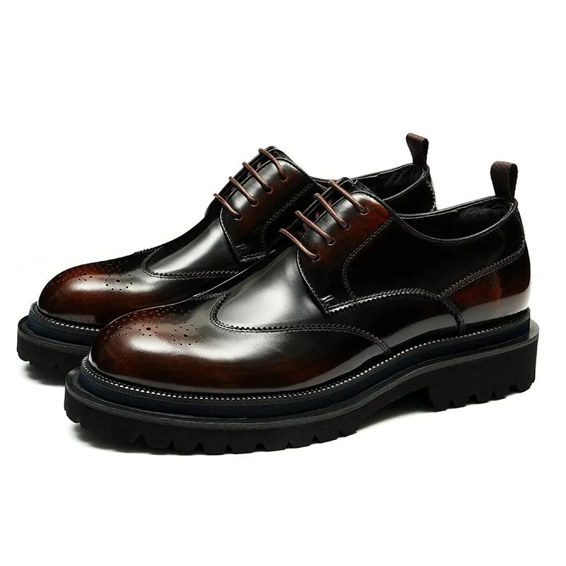 LaceLux Exotic Brogue Lace-up Shoes