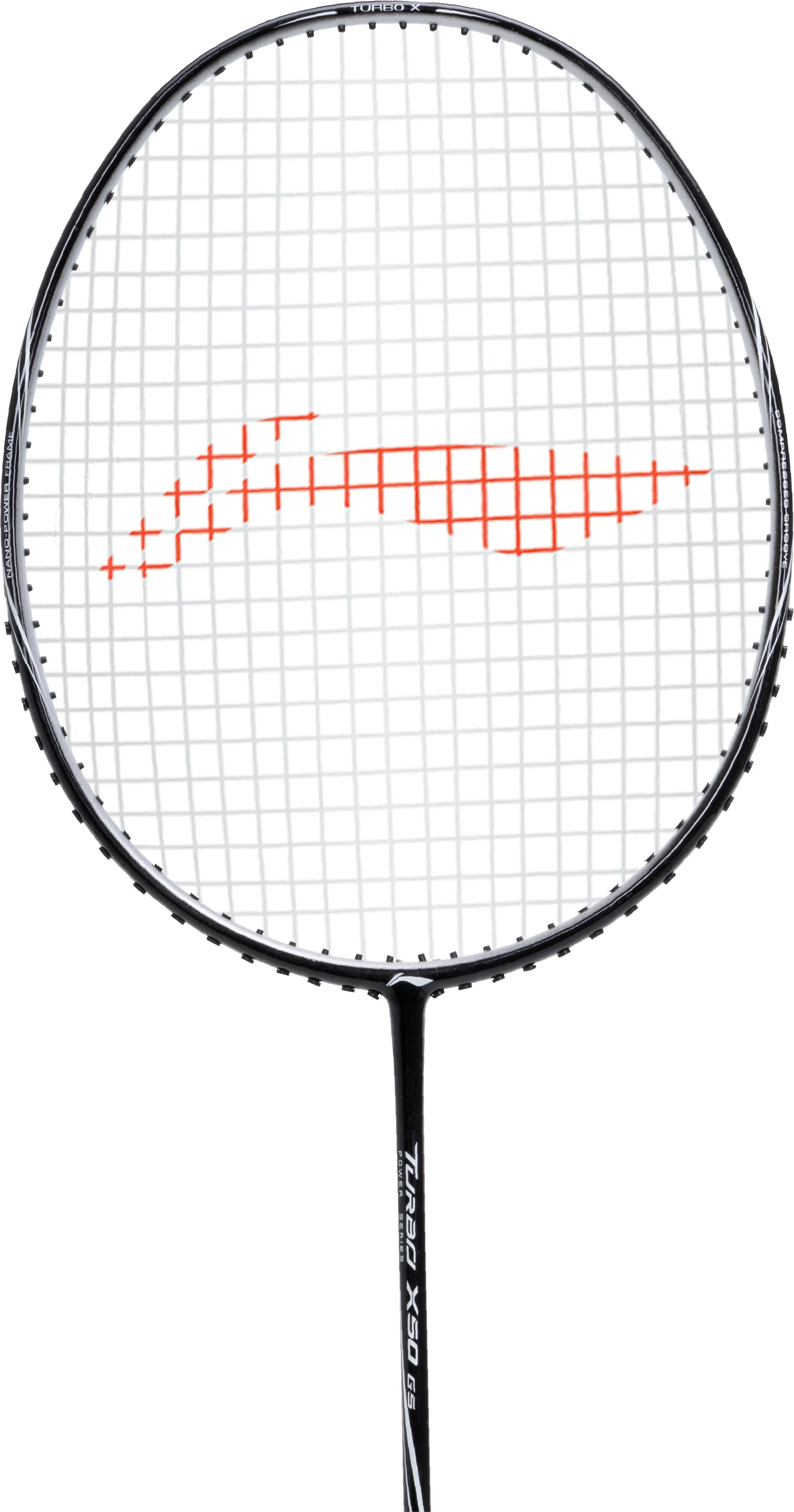 Li-Ning Turbo X G5 Strung Badminton Racket (Black,White) Strung Badminton Racquet (Black / White)