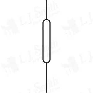 LIH-HOL166244 — Contempo Series Oval Window Baluster (1/2" Square Hollow)