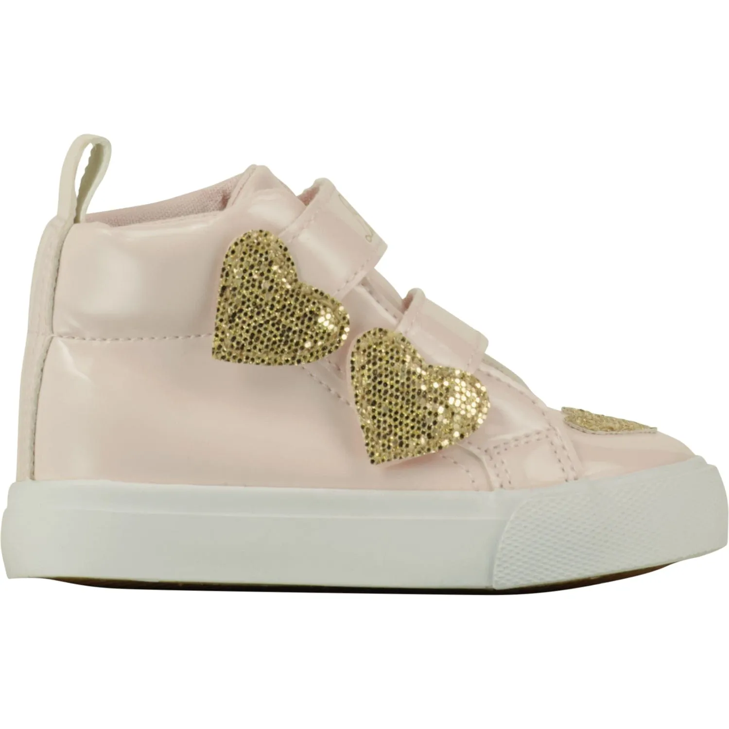 LITTLE A - As Good As Gold Hart Velcro Heart High Top - Pink