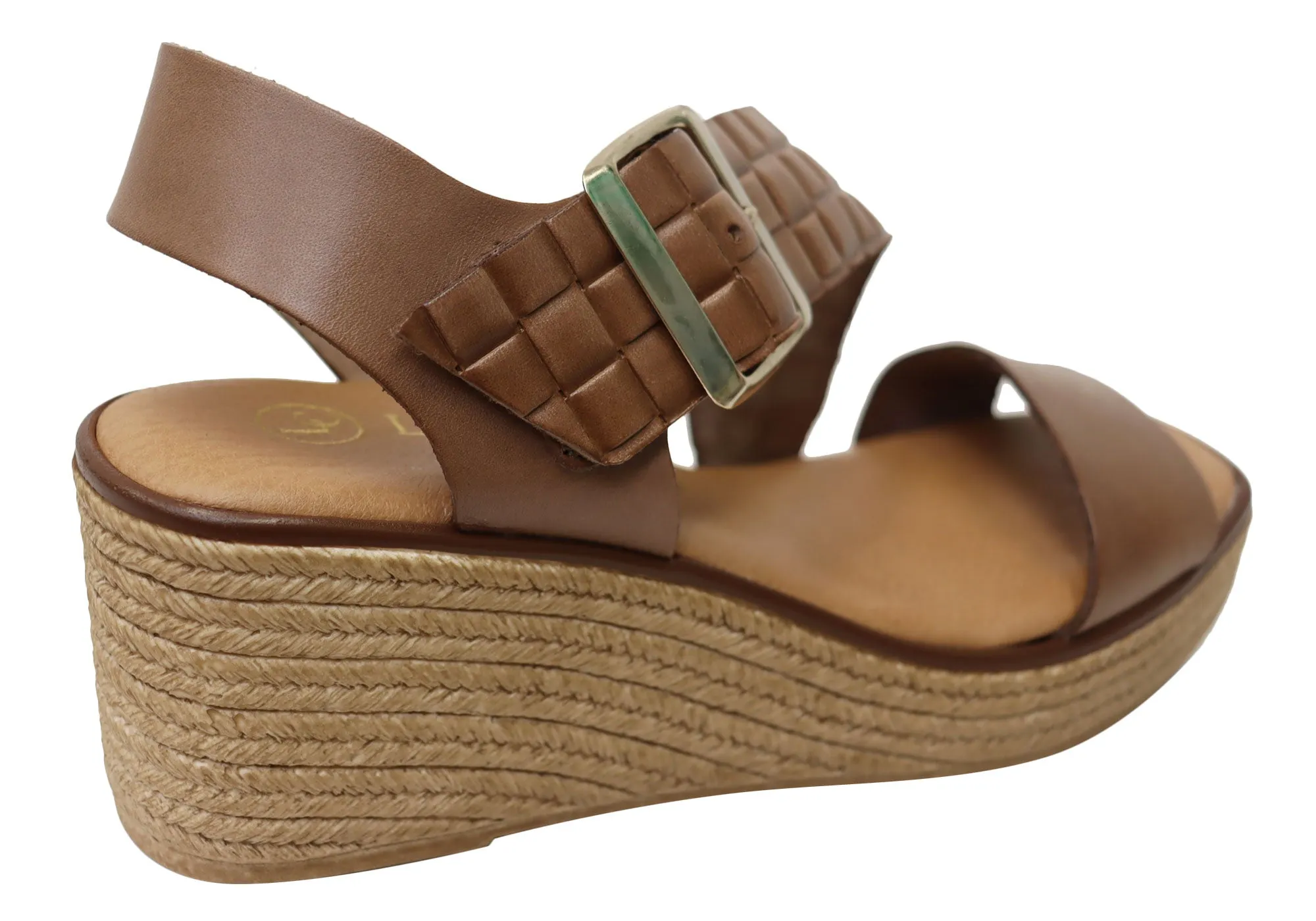 Lola Canales Kristine Womens Spanish Leather Wedge Sandals