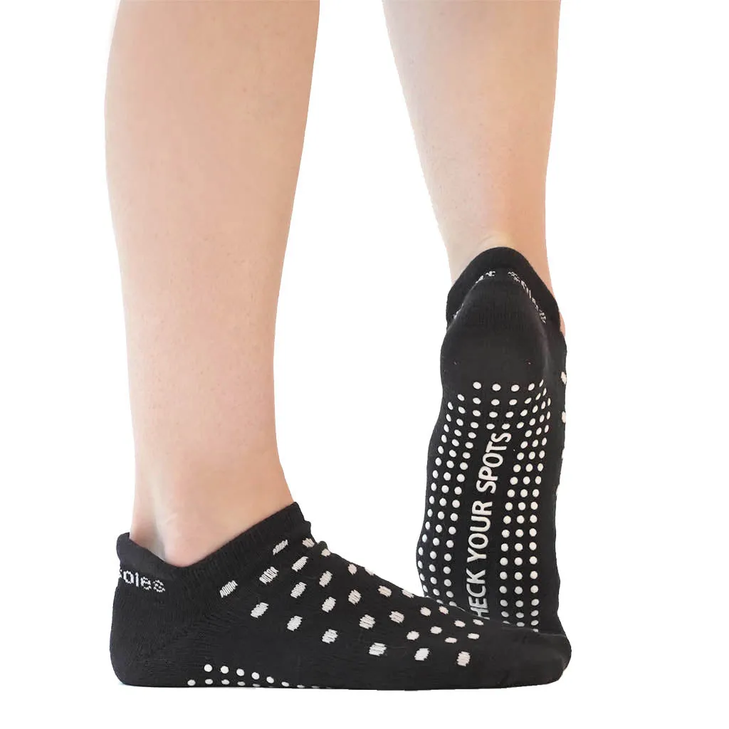 Lucy Polka Dot Tab Back Grip Socks