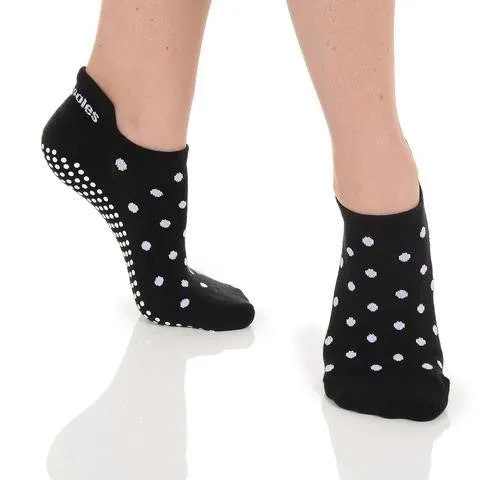 Lucy Polka Dot Tab Back Grip Socks