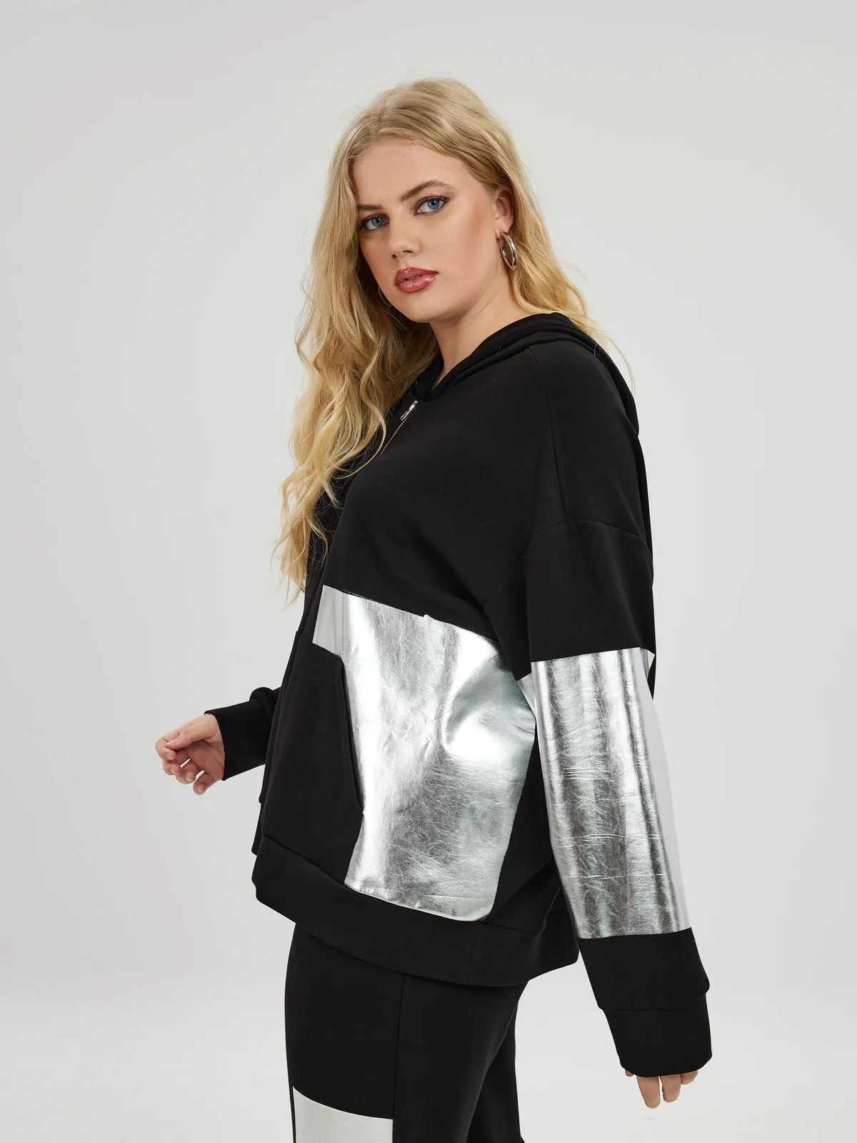 Mat Black & Silver Hoodie